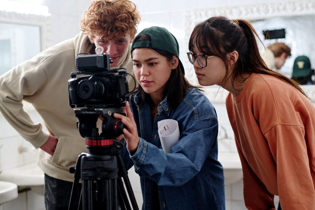 Student creators working together,