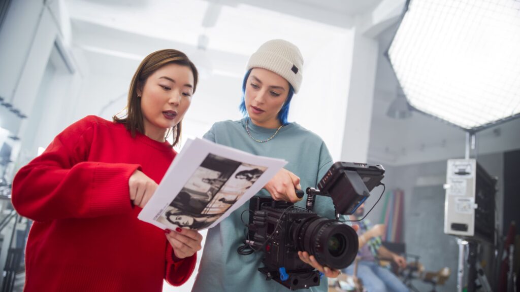 Students in filmmaking class.