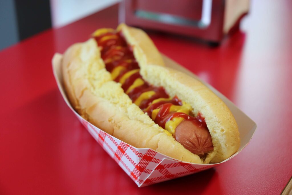 Gourmet hotdogs downtown Toronto.